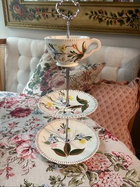 Vintage tiered repurposed tea tray